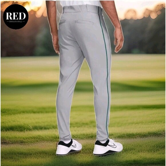 Nike Stock Vapor Select Piped Baseball Pant Grey Green BQ5489 059 - Men's Size L - Picture 2 of 4